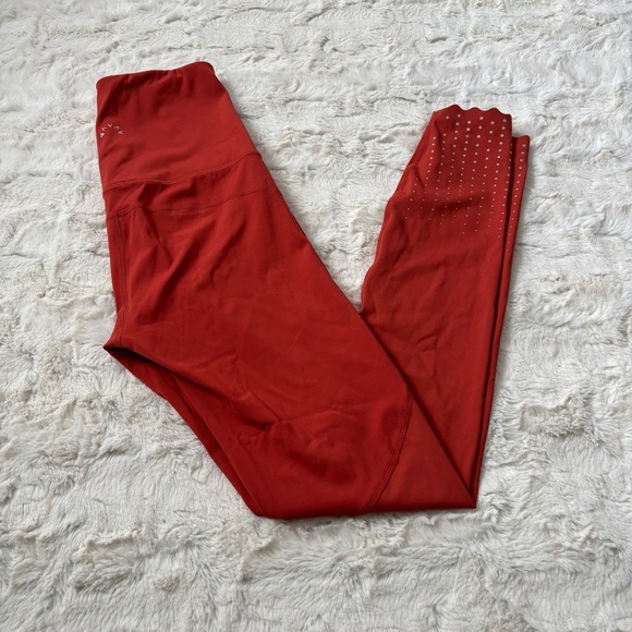 Varley Women's Size XS Orange Scalloped Hem Wesley Leggings - Picture 2 of 6